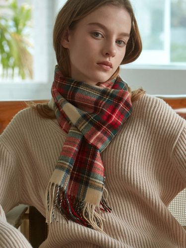 RETRO CHECK MUFFLER_BEIGE - YAN13 - Modalova