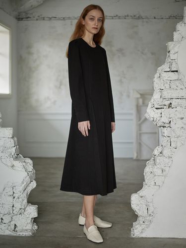 A-line Sleeves Button Long Dress () - a.riff - Modalova