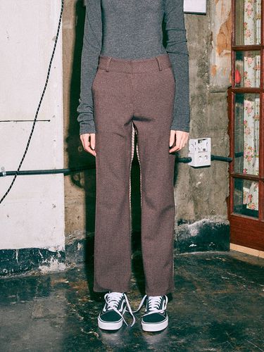 Check Combi Bootscut Pants - Near&Dear - Modalova