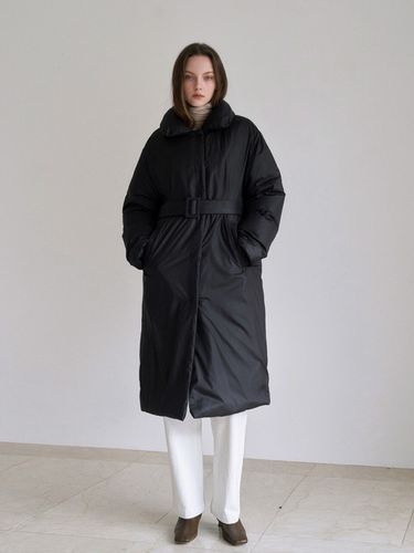 Belt Round Collar Long Down Jacket () - ADAUL - Modalova