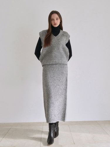 Square Wale Knit Set (Gray) - ADAUL - Modalova