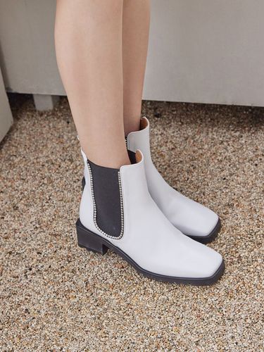 Marble Chelsea Boots_White - BRIANA - Modalova