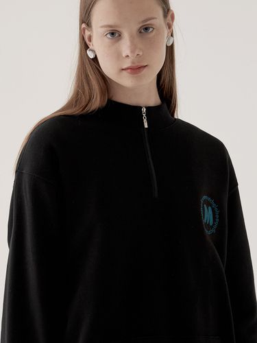 Half Neck Zip Sweatshirt_Black - MATCHGLOBE - Modalova