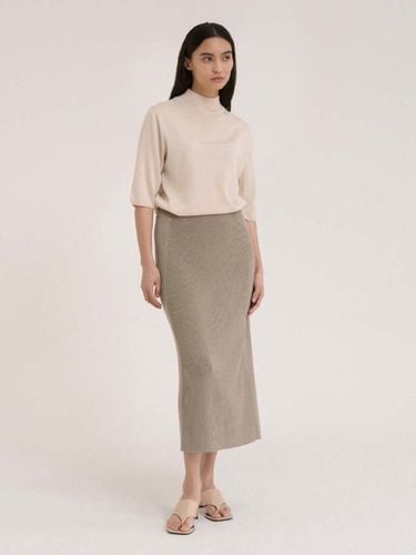 Straight Fit Rib Knit Skirt - Carriere - Modalova