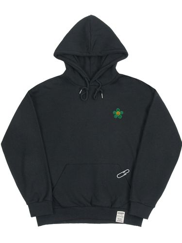 Green Flower Smile Embroidered Hoodie _ - GRAVER - Modalova