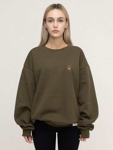 Unisex] Small Bear Embroidery Smile Sweatshirt _ - GRAVER - Modalova