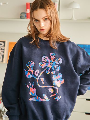 Candy Flower Printed Fleece-Back Sweatshirt - CPGN - Modalova