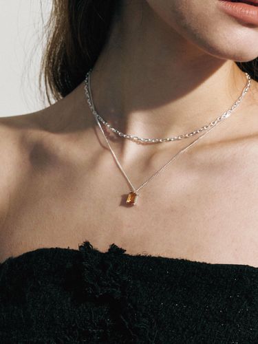 Double Chain EM Stone Necklace - Citrine - THE PART OF - Modalova