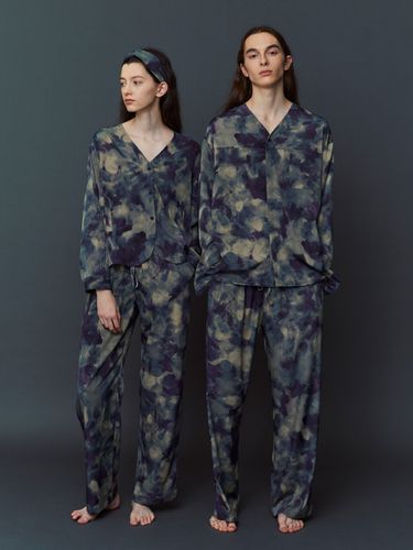 Cozy Pajama Couple Set (Brush Navy) - atempo - Modalova