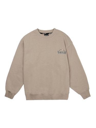 Over Fit MARTEDI College Crew-neck Sweatshirt (For Unisex)_Beige - AKIII CLASSIC - Modalova