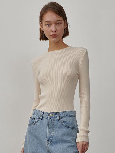 Inner Ribbed Round Knit (Cream) - camino - Modalova