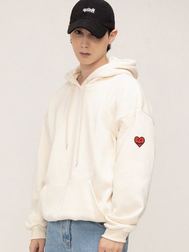 Heart Smile Logo Sleeve Embroidered Hoodie - GRAVER - Modalova