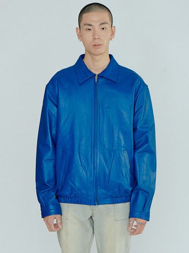 Lambskin Leather Jacket_Blue - LeftSeoul - Modalova