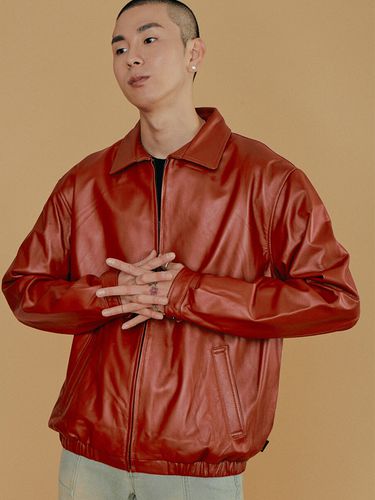 Lambskin Leather Jacket_Red - LeftSeoul - Modalova