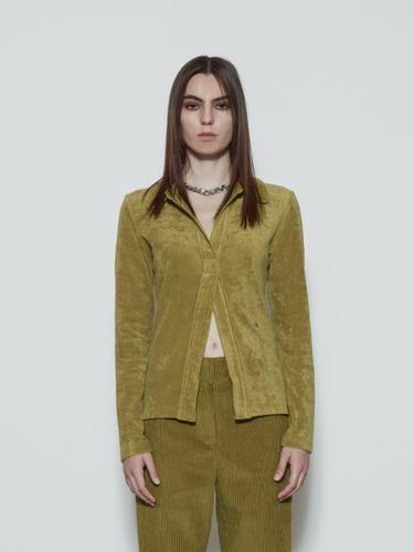 Terry Polo Top_Olive - THREE TO EIGHTY - Modalova