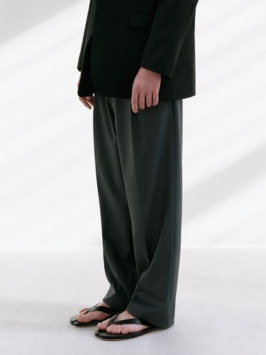 Minimal Double Button Balloon Slacks - AREUBAN - Modalova