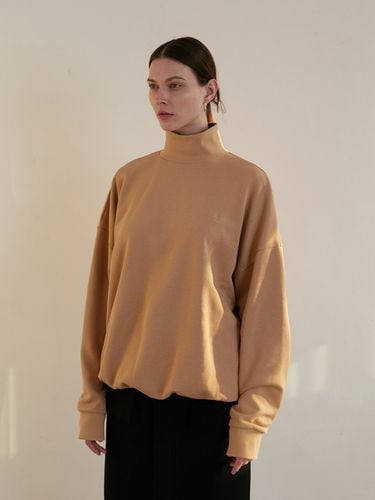 Logo Turtleneck Sweatshirt (Beige) - MODERNABLE - Modalova