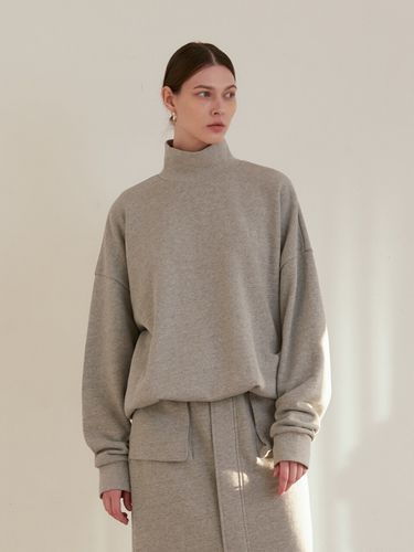 Logo Turtleneck Sweatshirt (Gray) - MODERNABLE - Modalova