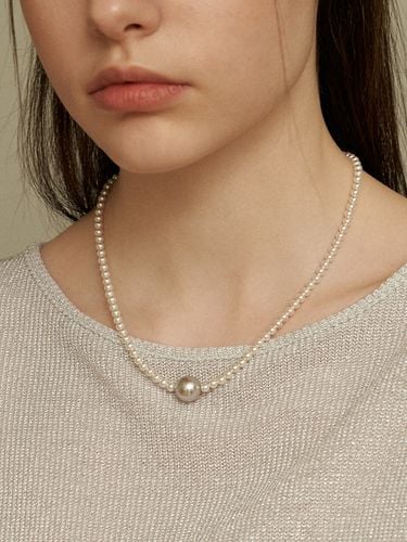 White swarovski point gray pearl necklace - KINDABABY - Modalova