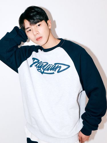 Two Tone Logo Sweatshirt_Melange - PLAYIAN - Modalova