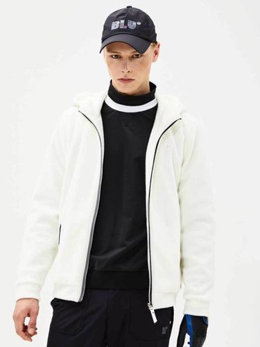 Fleece Hood Zip Up Top (White) - BLUDOT - Modalova