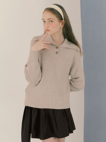 Wide Collar Jersey Pullover - DearK - Modalova