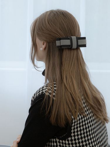 Mono Checkered Ribbon Hairpin - Jean Paul Clarisse - Modalova