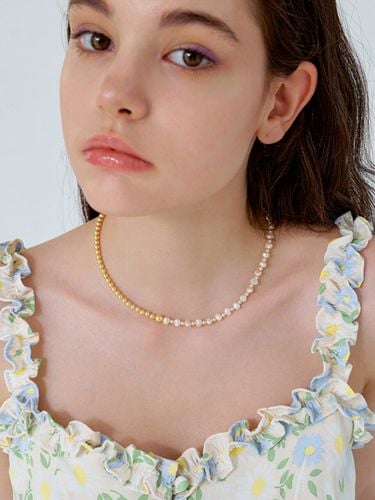 Gold swarovski mix pearl necklace - KINDABABY - Modalova