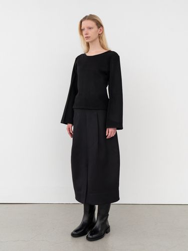 Wool Drape Skirt (Black) - FINNLEE - Modalova