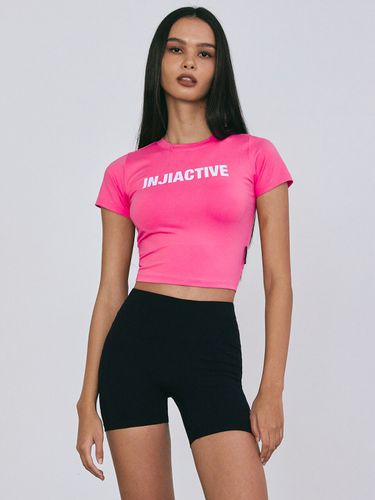 Stretch Crop Tee_Hot Pink - INJIACTIVE - Modalova