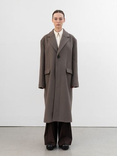 Wool Single Long Coat (Dusty Brown) - FINNLEE - Modalova