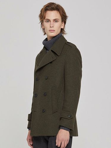 Double Breasted Peacoat Dark Khaki - SOLEW - Modalova