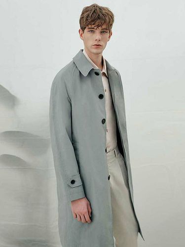 Balmacaan Coat Grayish Blue - SOLEW - Modalova