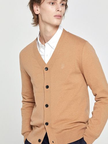 Wool Cardigan Yellow Brown - SOLEW - Modalova