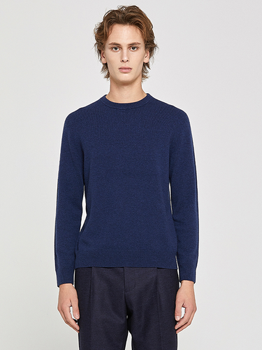 Whole Garment Sweater Navy - SOLEW - Modalova