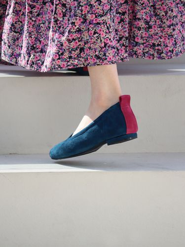 Suede Flat Shoes Quince Aqua Blue - Firmly - Modalova