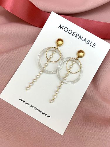 Triple Circle Drop Earrings - Gold - MODERNABLE - Modalova