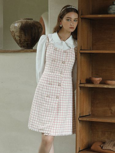 DD Tweed Check Dress_Pink - DUNDROP - Modalova