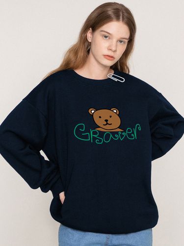 Bear Face Smile Sweatshirt_Navy - GRAVER - Modalova