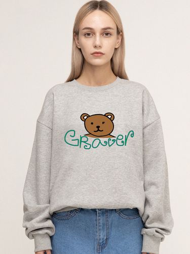 Bear Face Smile Sweatshirt_Grey - GRAVER - Modalova