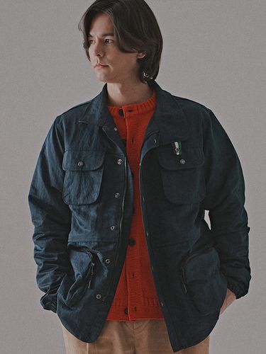 D Pocket Safari Jacket _ Navy - FFEFF STUDIO - Modalova