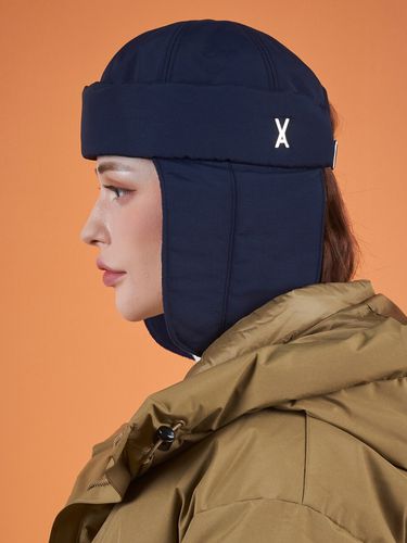 Heavy Padding Stud Trooper Hat_Navy - VARZAR - Modalova