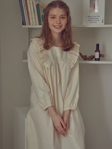 Herena Pajama Dress_Cream - BALCONY in SUITE - Modalova