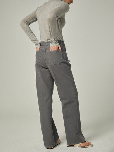 Washed Color Wide Jeans_Grey - AVA MOLLI - Modalova