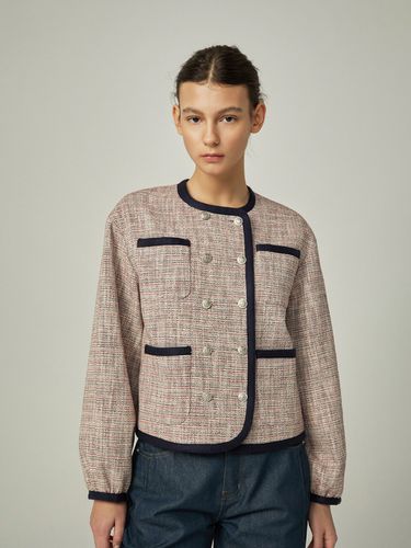 Taping Double Tweed Jacket - AVA MOLLI - Modalova