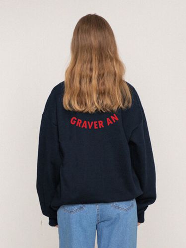 OF AN Logo Smile Sweatshirt_Navy - GRAVER - Modalova