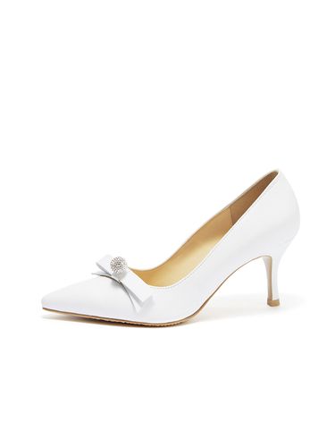 Ribbon Pearl Stiletto_White - BRIANA - Modalova