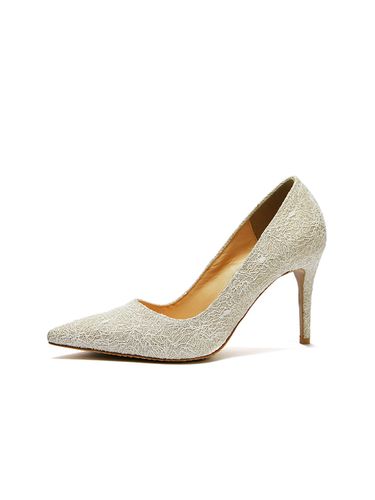 Stiletto Heels_White Glitter Mesh - BRIANA - Modalova