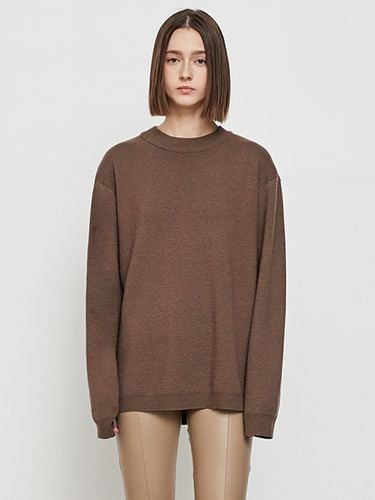 Cashmere Mock Neck Knit_Brown - EZIO - Modalova