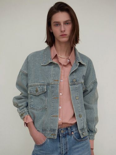 Washed Denim Jacket (Light Blue) - NICK&NICOLE - Modalova